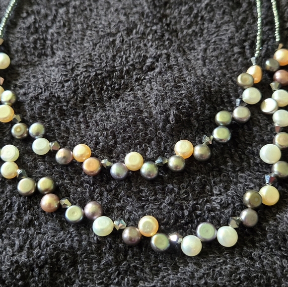 Lia Sophia Feminine Layered Faux Pearl & Crystal Necklace - Picture 4 of 6